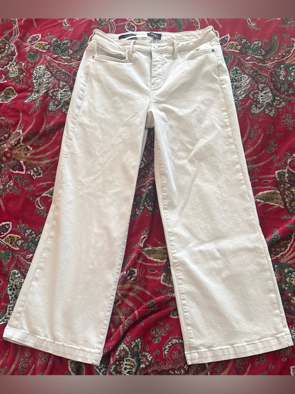 NWOT NYDJ Women’s Beige Wide-leg Lift X Tuck Pants Sz 8